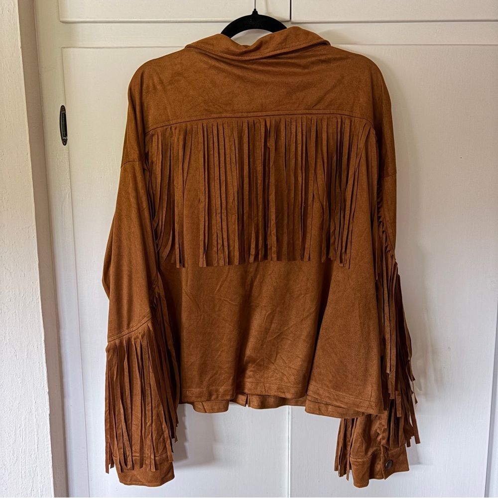 BiBi Fringe Button Up Shirt/Shacket - Picture 2 of 4